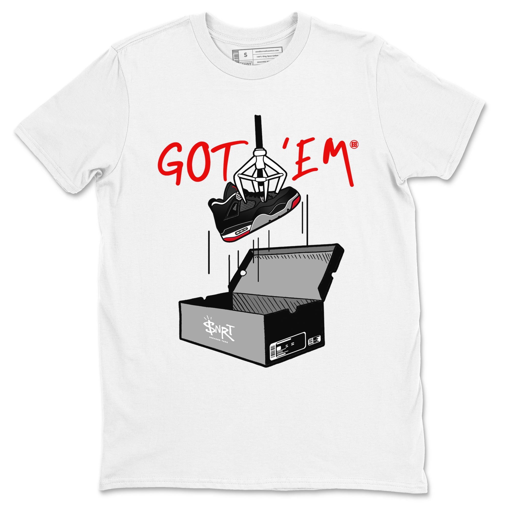 AJ4 Bred Reimagined shirt to match jordans New Treasure Hunter sneaker tees Air Jordan 4 Bred Reimagined Drip Gear Zone unisex cotton White 2 crew neck shirt