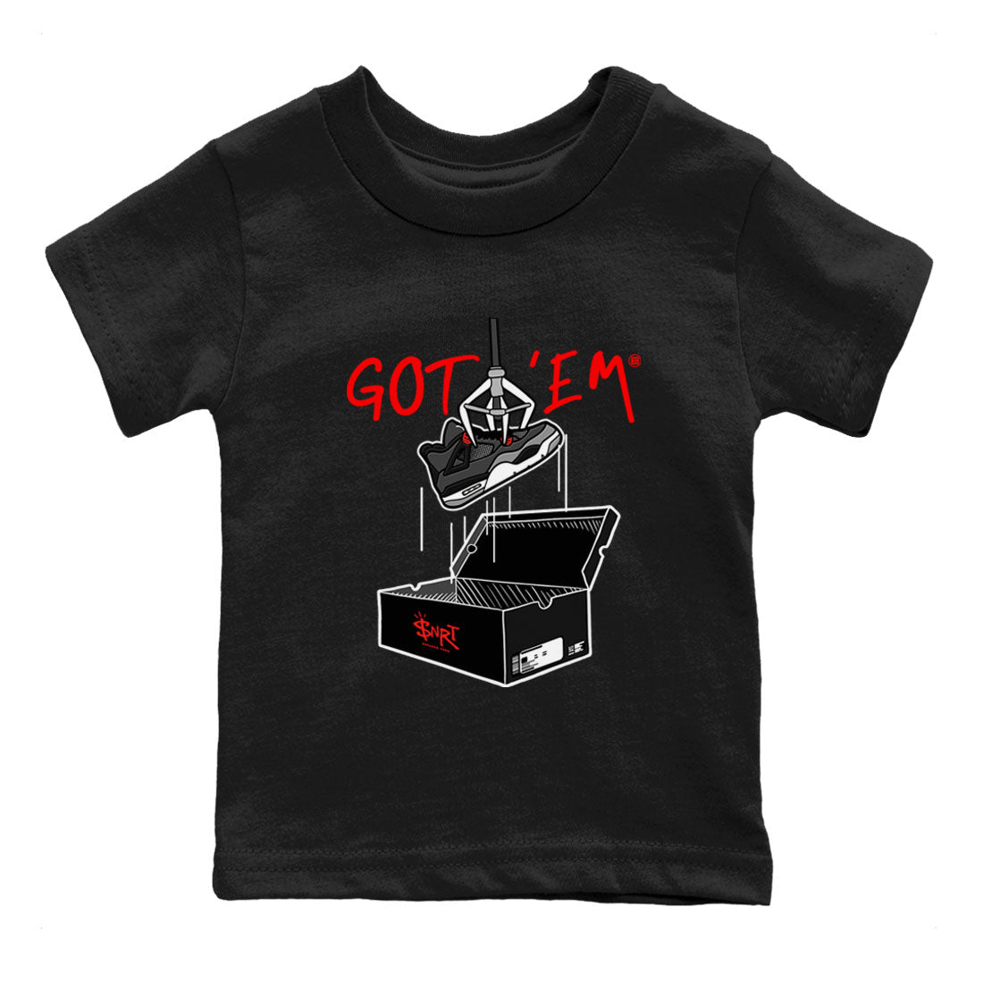 Air Jordan 4 Infrared shirt to match jordans New Treasure Hunter sneaker tees Air Jordan 4 Retro Infrared Drip Gear Zone baby toddler Black 2 cotton Shirt