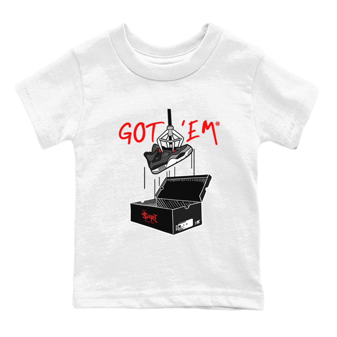 Air Jordan 4 Infrared shirt to match jordans New Treasure Hunter sneaker tees Air Jordan 4 Retro Infrared Drip Gear Zone baby toddler White 2 cotton Shirt