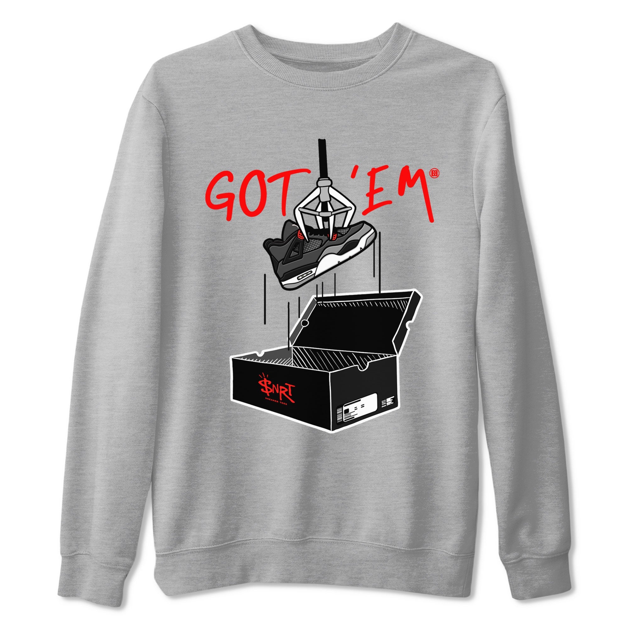 Air Jordan 4 Infrared shirt to match jordans New Treasure Hunter sneaker tees Air Jordan 4 Retro Infrared Drip Gear Zone unisex cotton Heather Grey 2 crew neck shirt