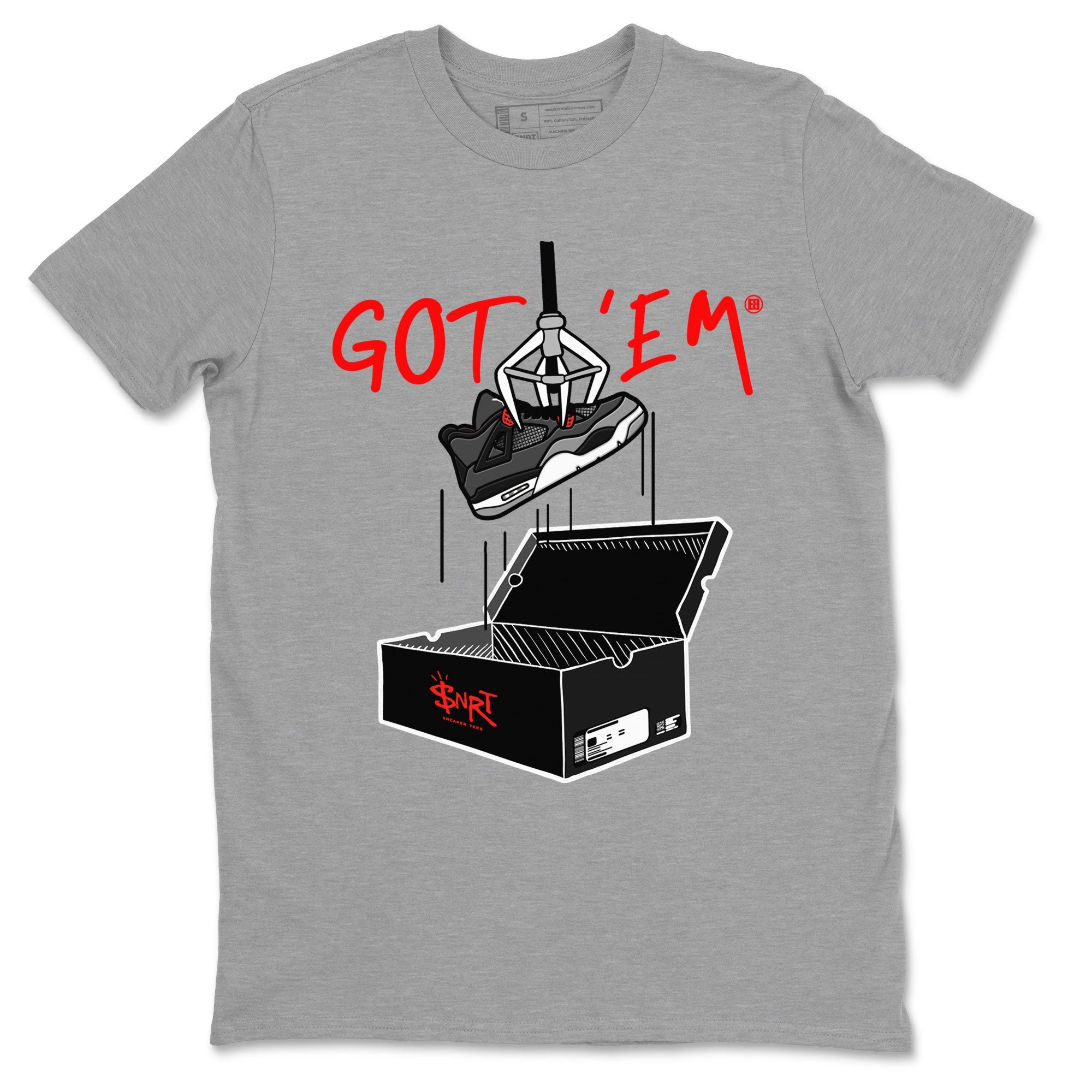 Air Jordan 4 Infrared shirt to match jordans New Treasure Hunter sneaker tees Air Jordan 4 Retro Infrared Drip Gear Zone unisex cotton Heather Grey 2 crew neck shirt