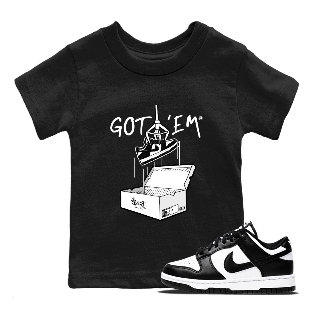 Dunk Low Panda shirt to match jordans New Treasure Hunter sneaker tees Dunk Panda Drip Gear Zone baby toddler Black 1 cotton Shirt