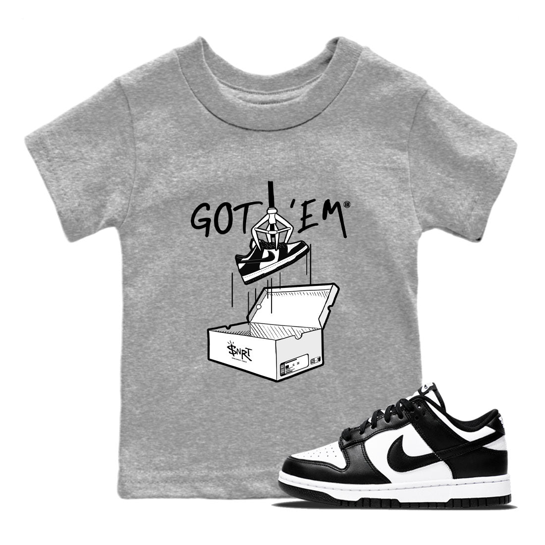 Dunk Low Panda shirt to match jordans New Treasure Hunter sneaker tees Dunk Panda Drip Gear Zone baby toddler Heather Grey 1 cotton Shirt