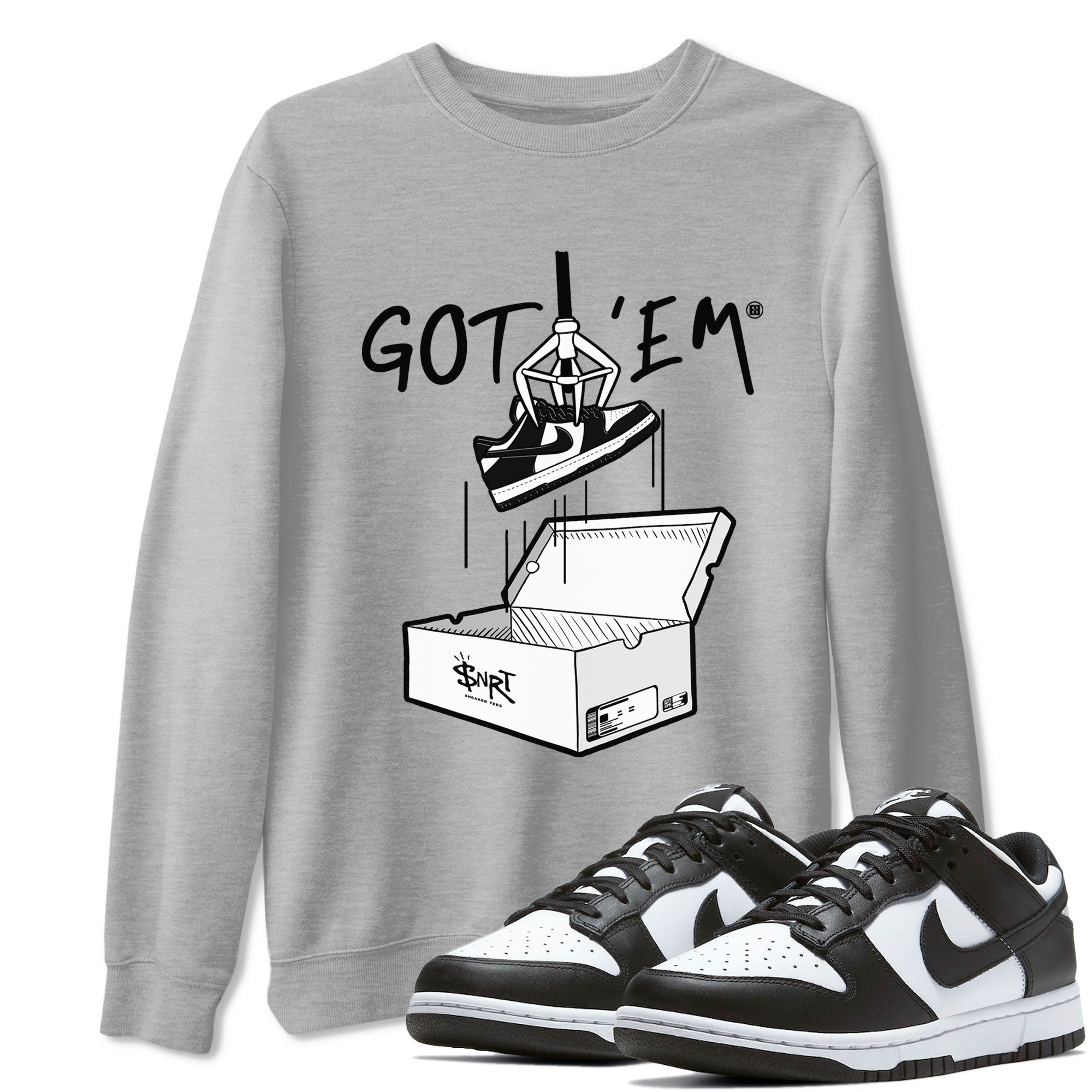 Dunk Low Panda shirt to match jordans New Treasure Hunter sneaker tees Dunk Panda Drip Gear Zone unisex cotton Heather Grey 1 crew neck shirt