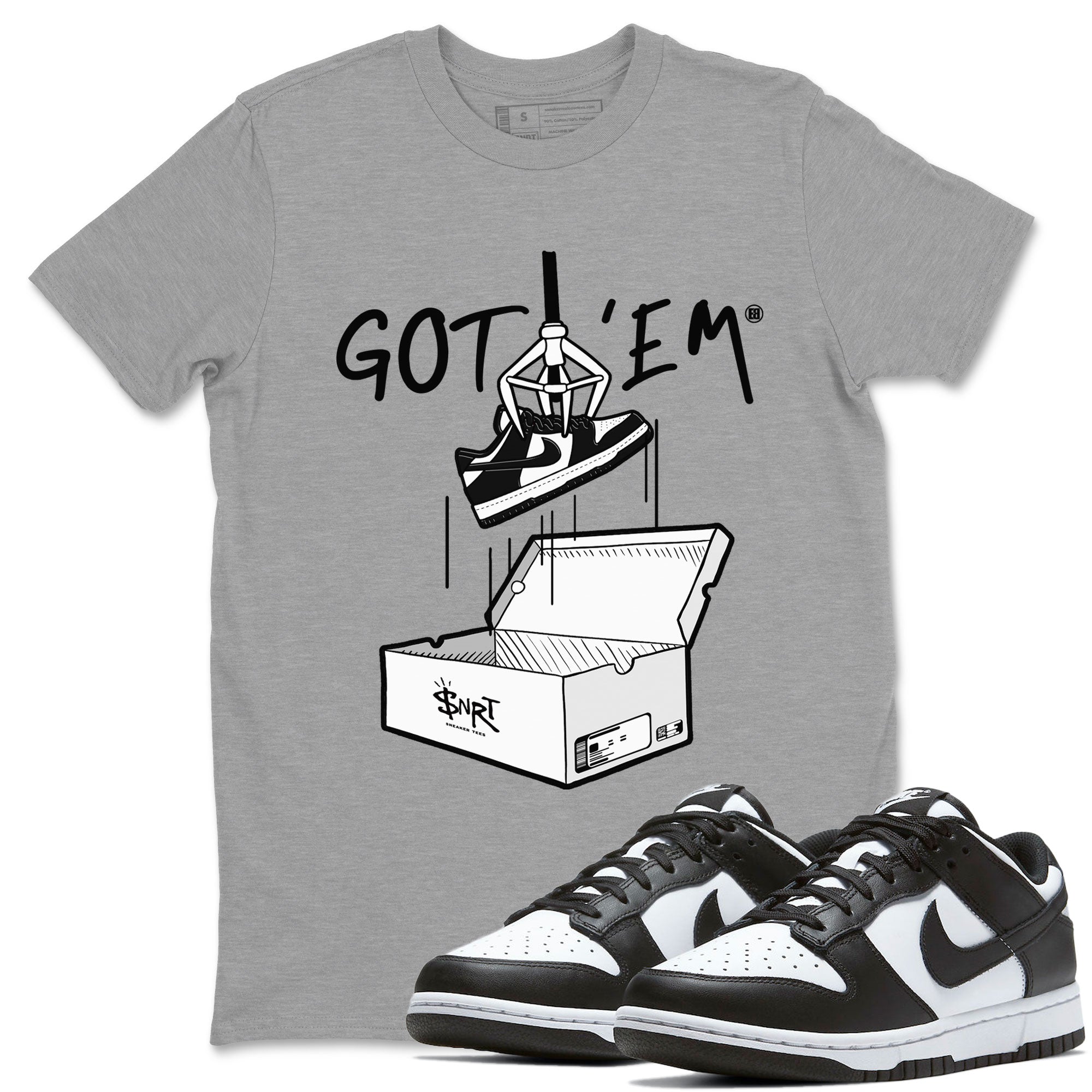 Dunk Low Panda shirt to match jordans New Treasure Hunter sneaker tees Dunk Panda Drip Gear Zone unisex cotton Heather Grey 1 crew neck shirt