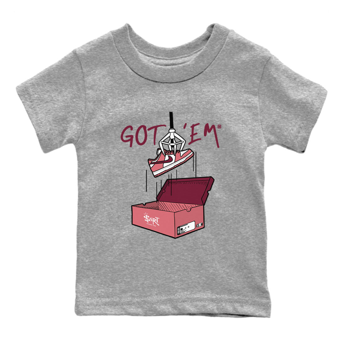 Dunk Valentine's Day shirt to match jordans New Treasure Hunter sneaker tees Dunk Valentines Day Drip Gear Zone baby toddler Heather Grey 2 cotton Shirt