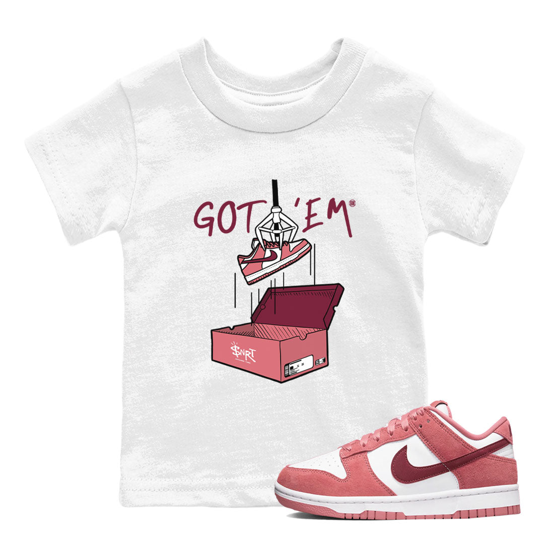 Dunk Valentine's Day shirt to match jordans New Treasure Hunter sneaker tees Dunk Valentines Day Drip Gear Zone baby toddler White 1 cotton Shirt