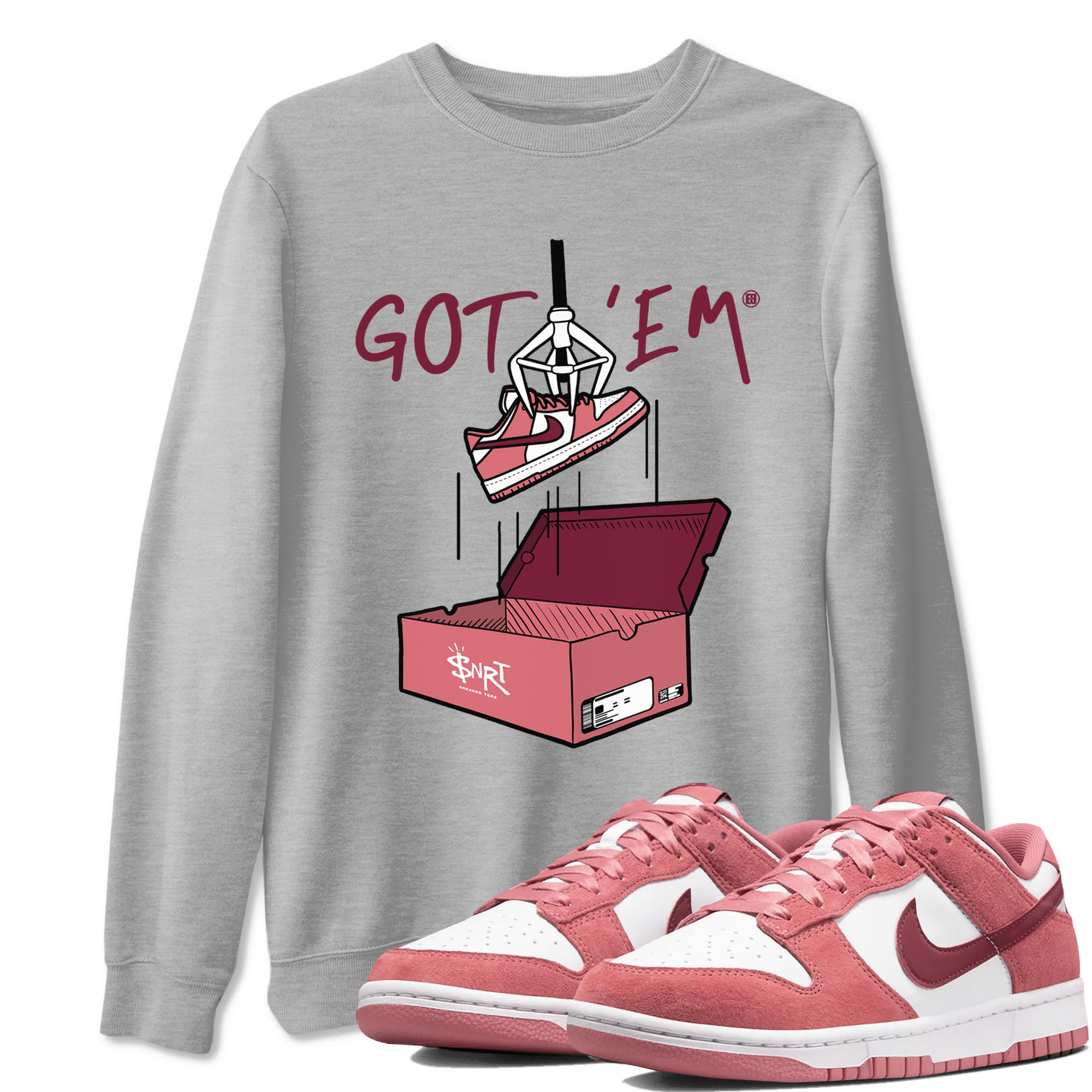 Dunk Valentine's Day shirt to match jordans New Treasure Hunter sneaker tees Dunk Valentines Day Drip Gear Zone unisex cotton Heather Grey 1 crew neck shirt