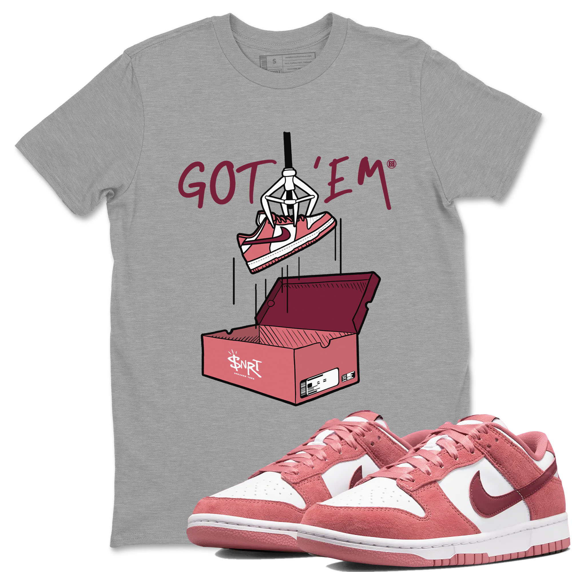 Dunk Valentine's Day shirt to match jordans New Treasure Hunter sneaker tees Dunk Valentines Day Drip Gear Zone unisex cotton Heather Grey 1 crew neck shirt