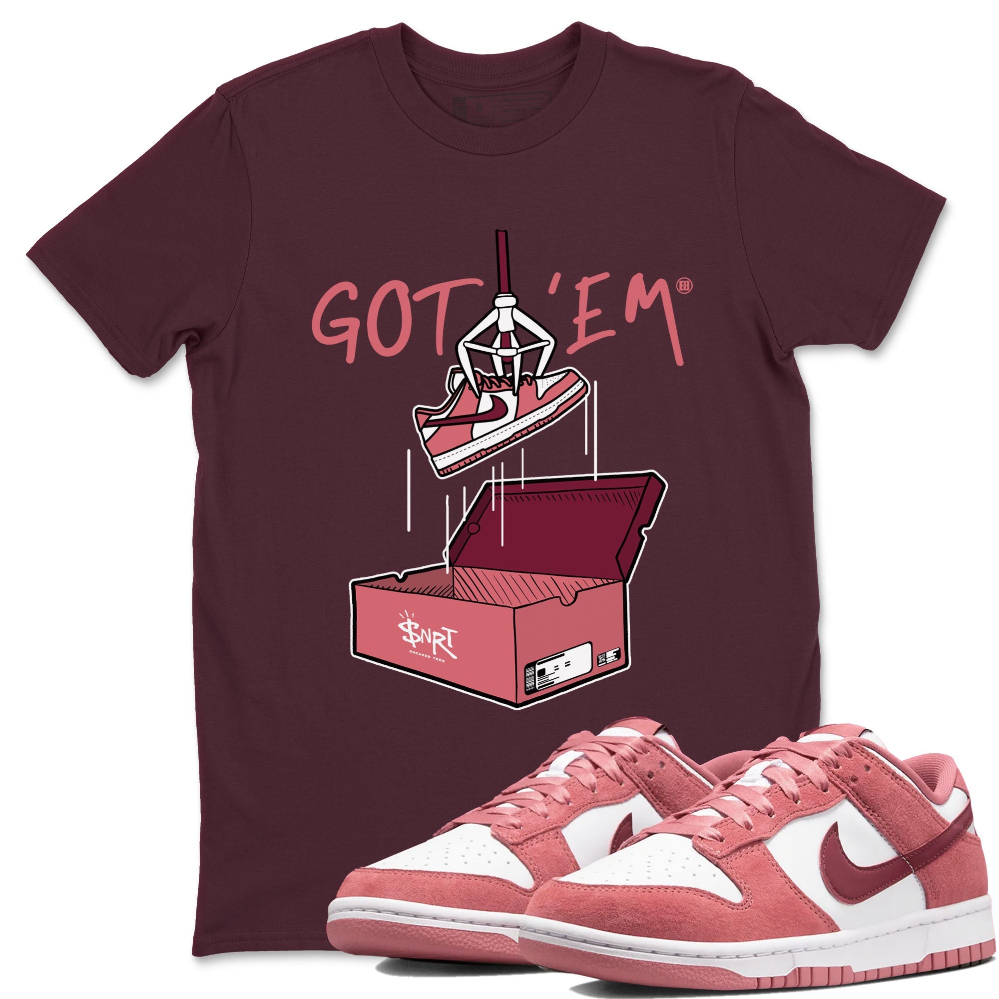 Dunk Valentine's Day shirt to match jordans New Treasure Hunter sneaker tees Dunk Valentines Day Drip Gear Zone unisex cotton Maroon 1 crew neck shirt