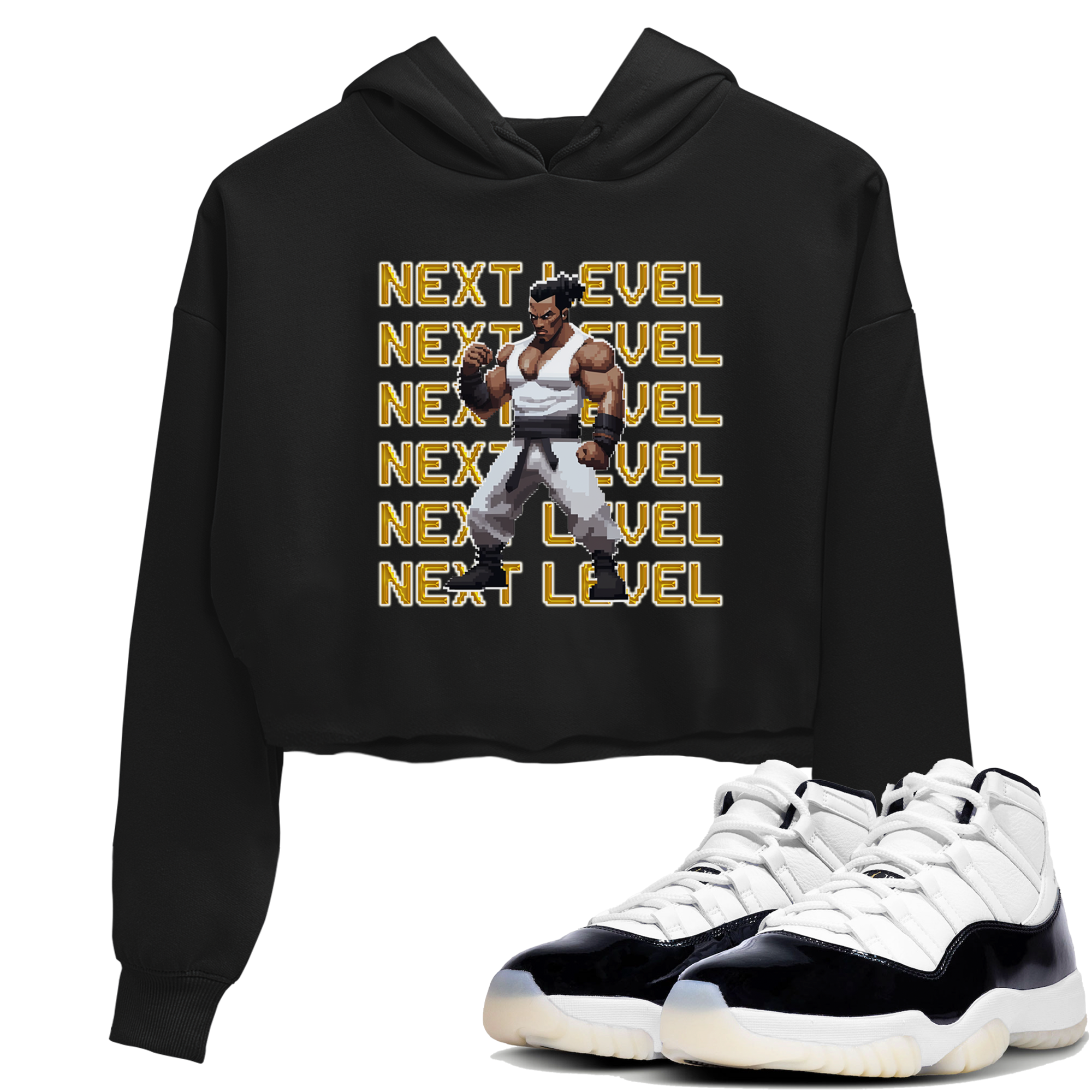 11s Gratitude shirt to match jordans Next Level sneaker tees Air Jordan 11 Gratitude Drip Gear Zone Sneaker Matching Shirt Black 1 Crop T-Shirt