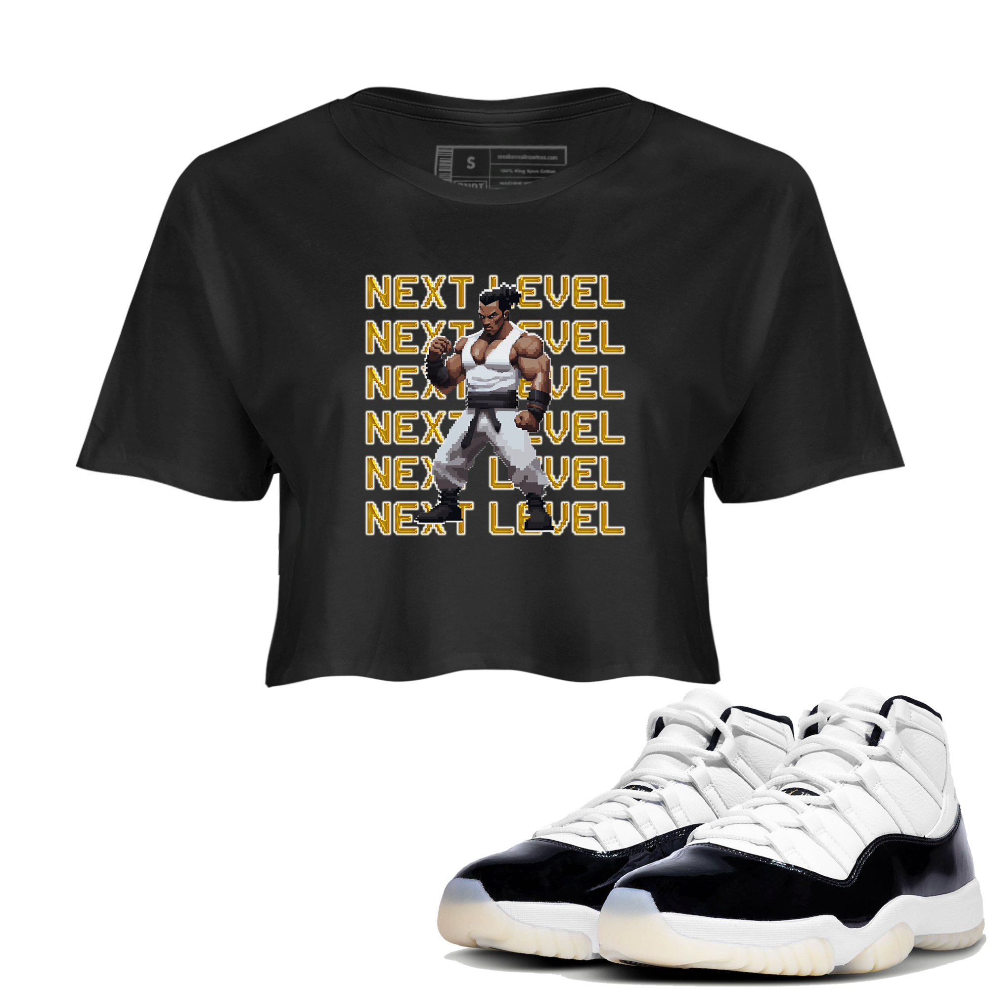 11s Gratitude shirt to match jordans Next Level sneaker tees Air Jordan 11 Gratitude Drip Gear Zone Sneaker Matching Shirt Black 1 Crop T-Shirt