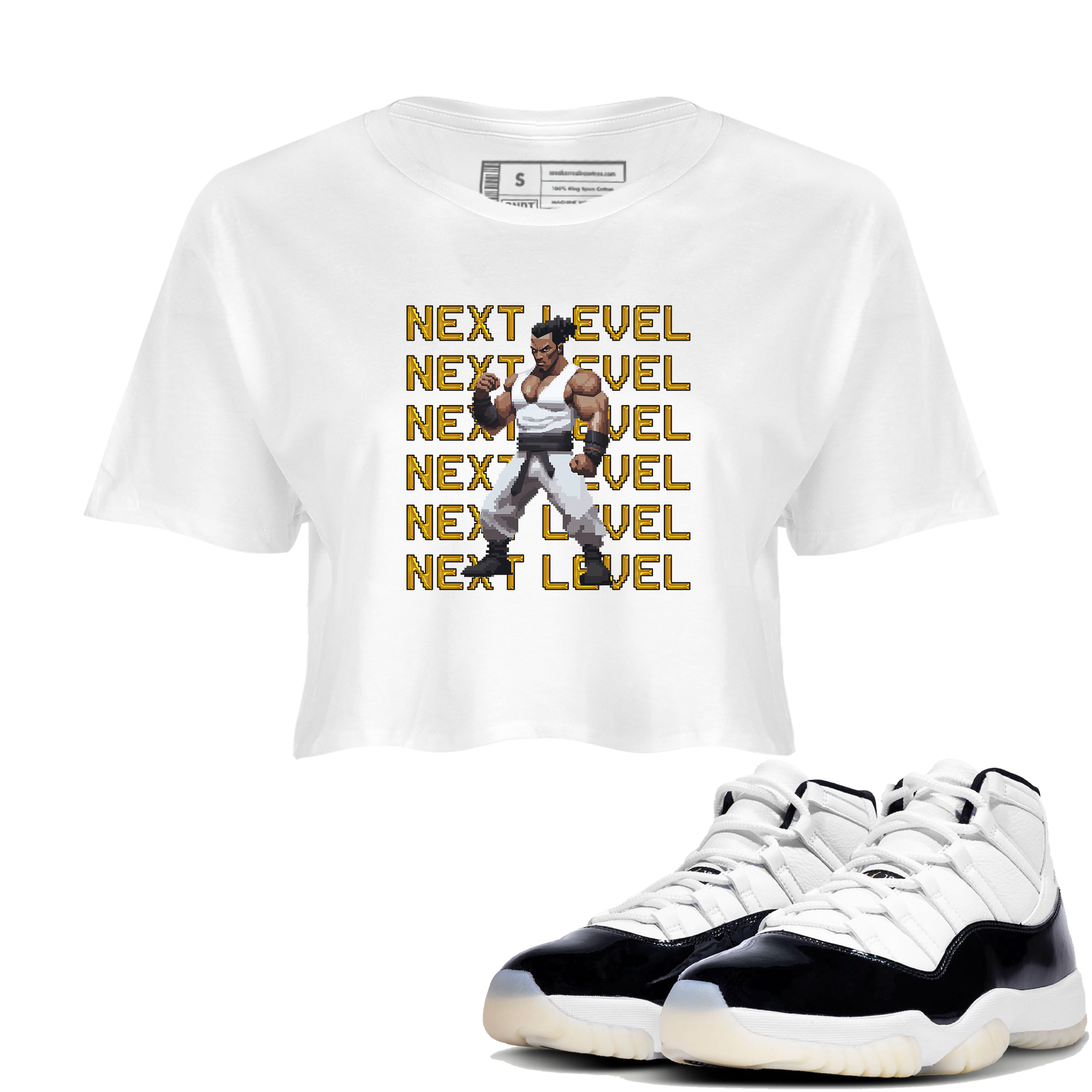 11s Gratitude shirt to match jordans Next Level sneaker tees Air Jordan 11 Gratitude Drip Gear Zone Sneaker Matching Shirt White 1 Crop T-Shirt