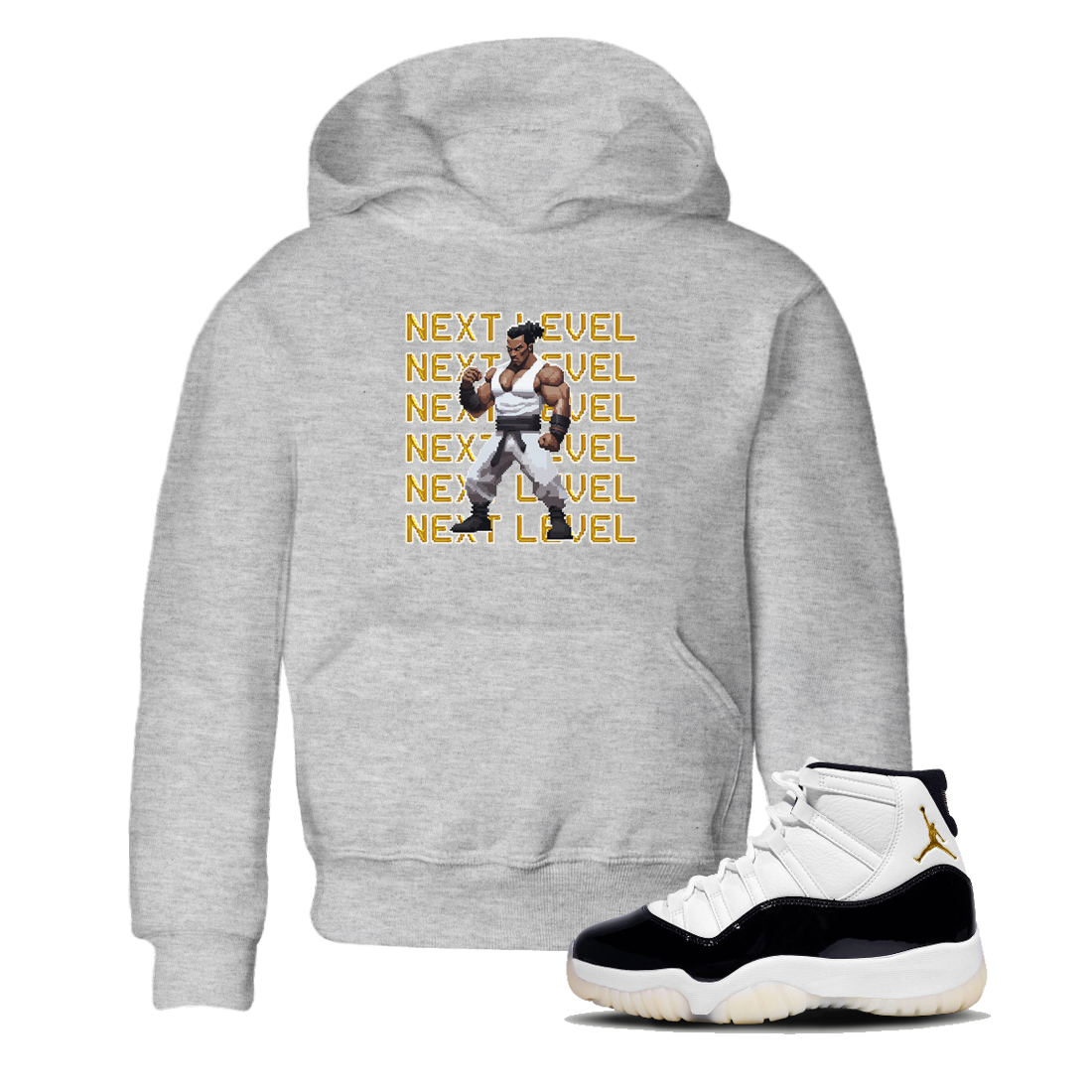 11s Gratitude shirt to match jordans Next Level sneaker tees Air Jordan 11 Gratitude Drip Gear Zone Sneaker Matching Shirt Baby Toddler Heather Grey 1 T-Shirt