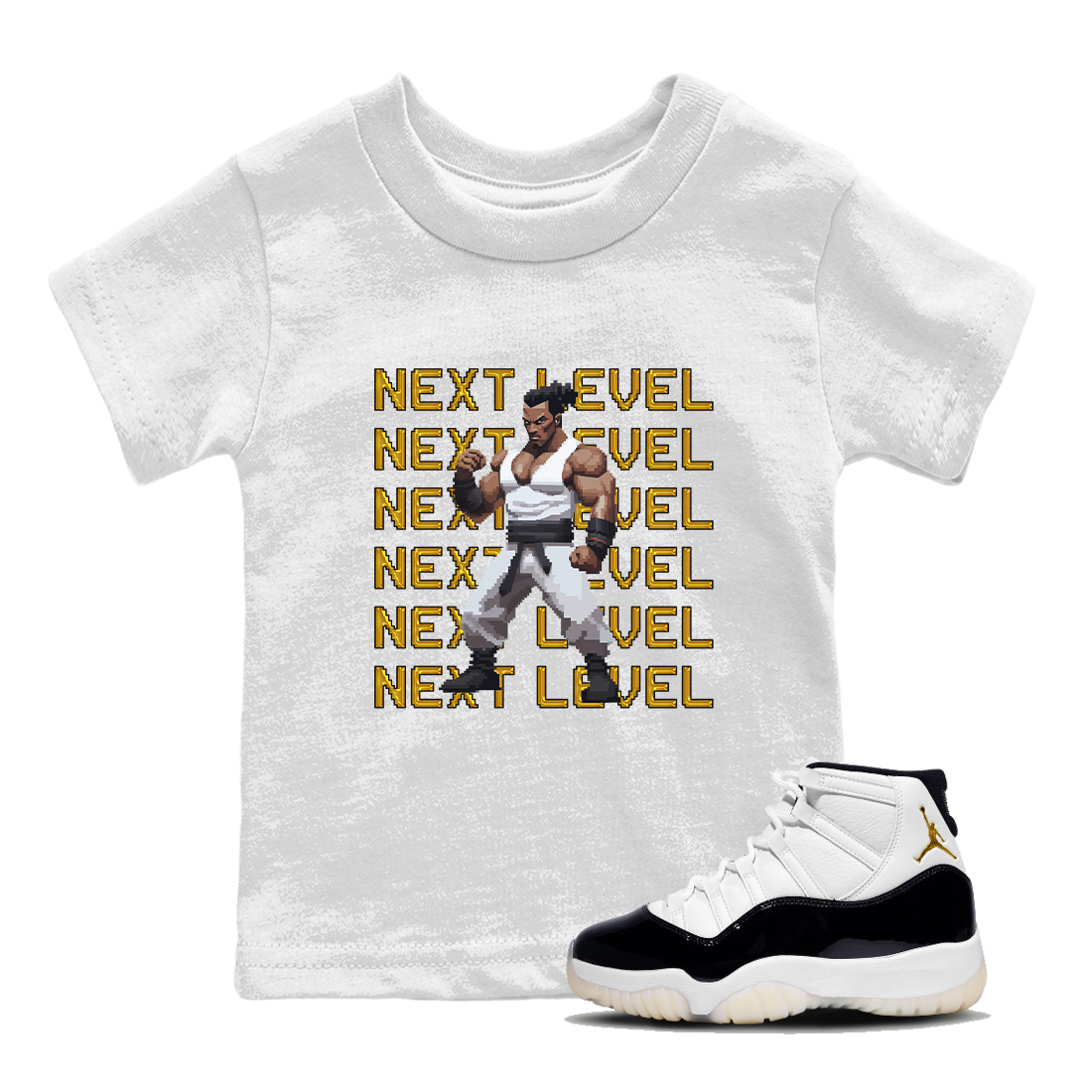 11s Gratitude shirt to match jordans Next Level sneaker tees Air Jordan 11 Gratitude Drip Gear Zone Sneaker Matching Shirt Baby Toddler White 1 T-Shirt