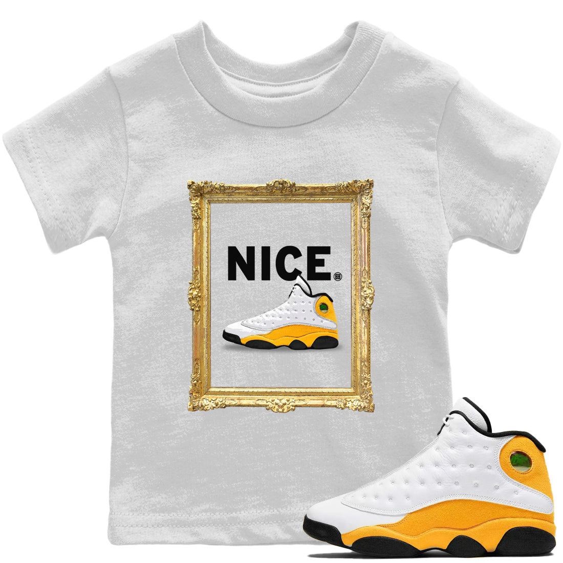 Jordan 13 Del Sol Sneaker Matching T-Shirt Nice Sneaker Tees Jordan 13 Del Sol Sneaker Release Tees Kids Shirts
