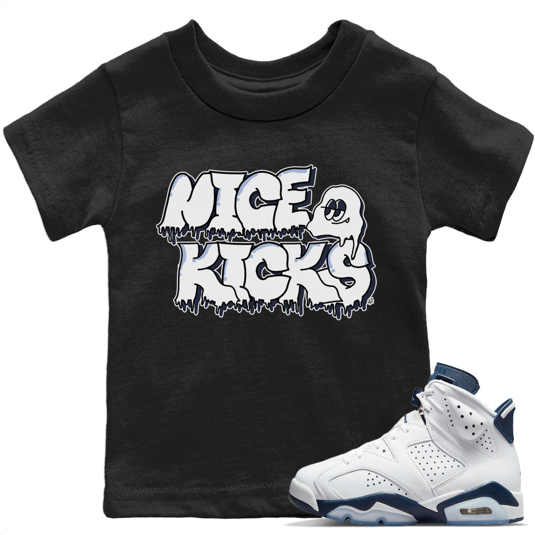 Jordan 6 Midnight Navy Sneaker Matching T-Shirt Nice Kicks Sneaker Tees Jordan 6 Midnight Navy Sneaker Release Tees Kids Shirts