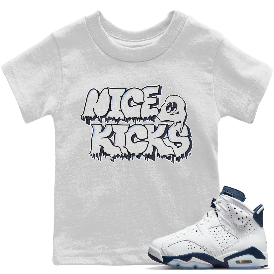 Jordan 6 Midnight Navy Sneaker Matching T-Shirt Nice Kicks Sneaker Tees Jordan 6 Midnight Navy Sneaker Release Tees Kids Shirts