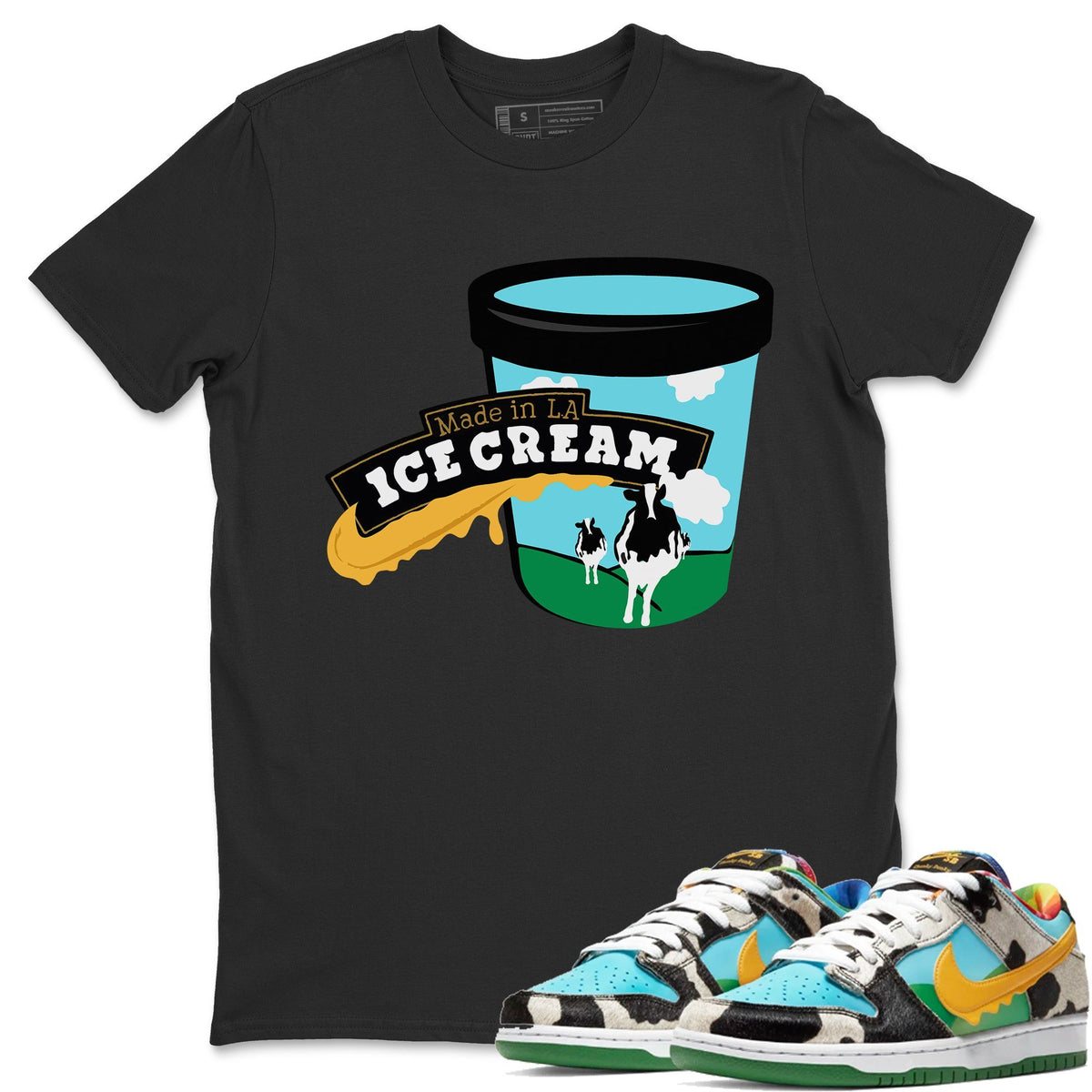 Dunk Chunky Dunky Sneaker Match Tees B&J Ice Cream Sneaker Tees Dunk Chunky Dunky Jordan to match sneaker T-Shirt Crew Neck Shirts