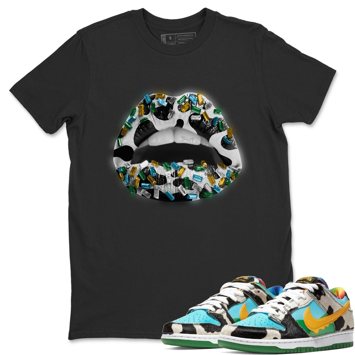 Dunk Chunky Dunky Sneaker Match Tees Lips Jewel Sneaker Tees Dunk Chunky Dunky Jordan to match sneaker T-Shirt Crew Neck Shirts