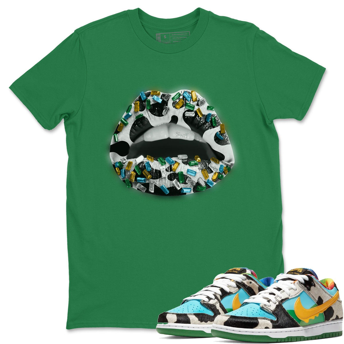 Dunk Chunky Dunky Sneaker Match Tees Lips Jewel Sneaker Tees Dunk Chunky Dunky Jordan to match sneaker T-Shirt Crew Neck Shirts