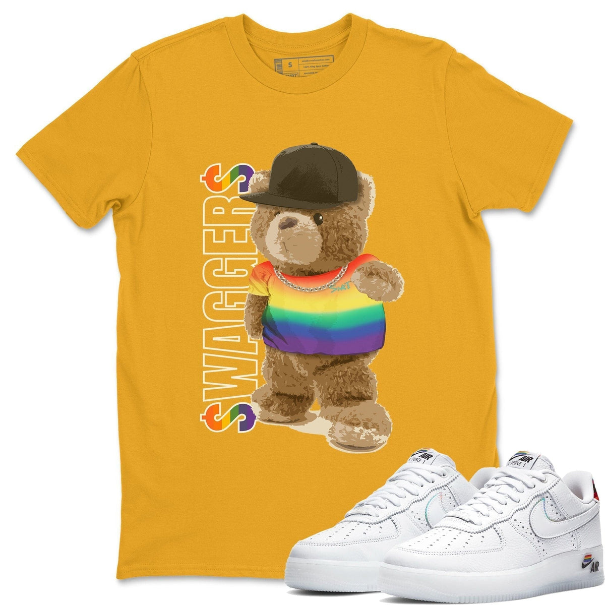 Force 1 Betrue Sneaker Match Tees Bear Swaggers Sneaker Tees Force 1 Betrue Jordan to match sneaker T-Shirt Crew Neck Shirts