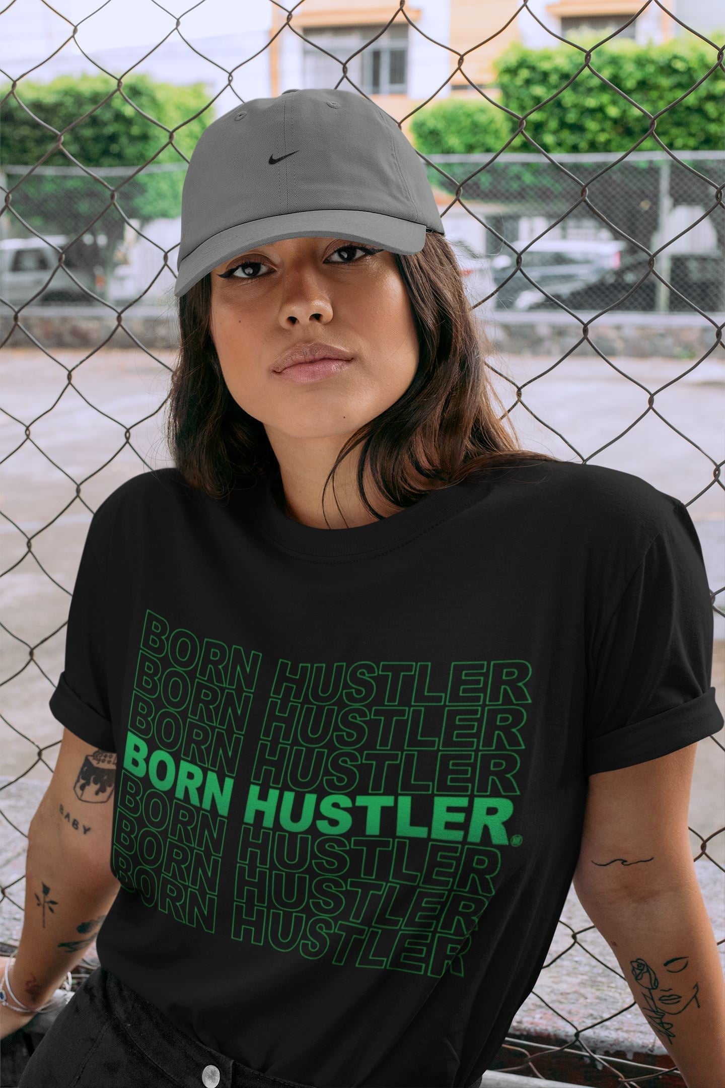 Jordan 1 Lucky Green Shirt To Match Jordans Born Hustler Sneaker Tees Jordan 1 Lucky Green Drip Gear Zone Sneaker Matching Clothing Unisex Shirts