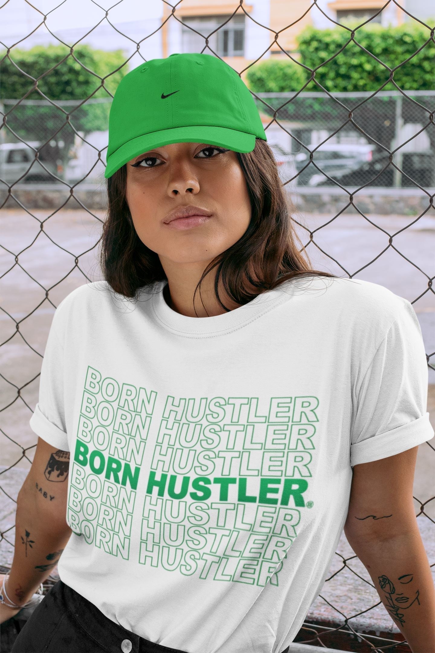 Jordan 1 Lucky Green Shirt To Match Jordans Born Hustler Sneaker Tees Jordan 1 Lucky Green Drip Gear Zone Sneaker Matching Clothing Unisex Shirts
