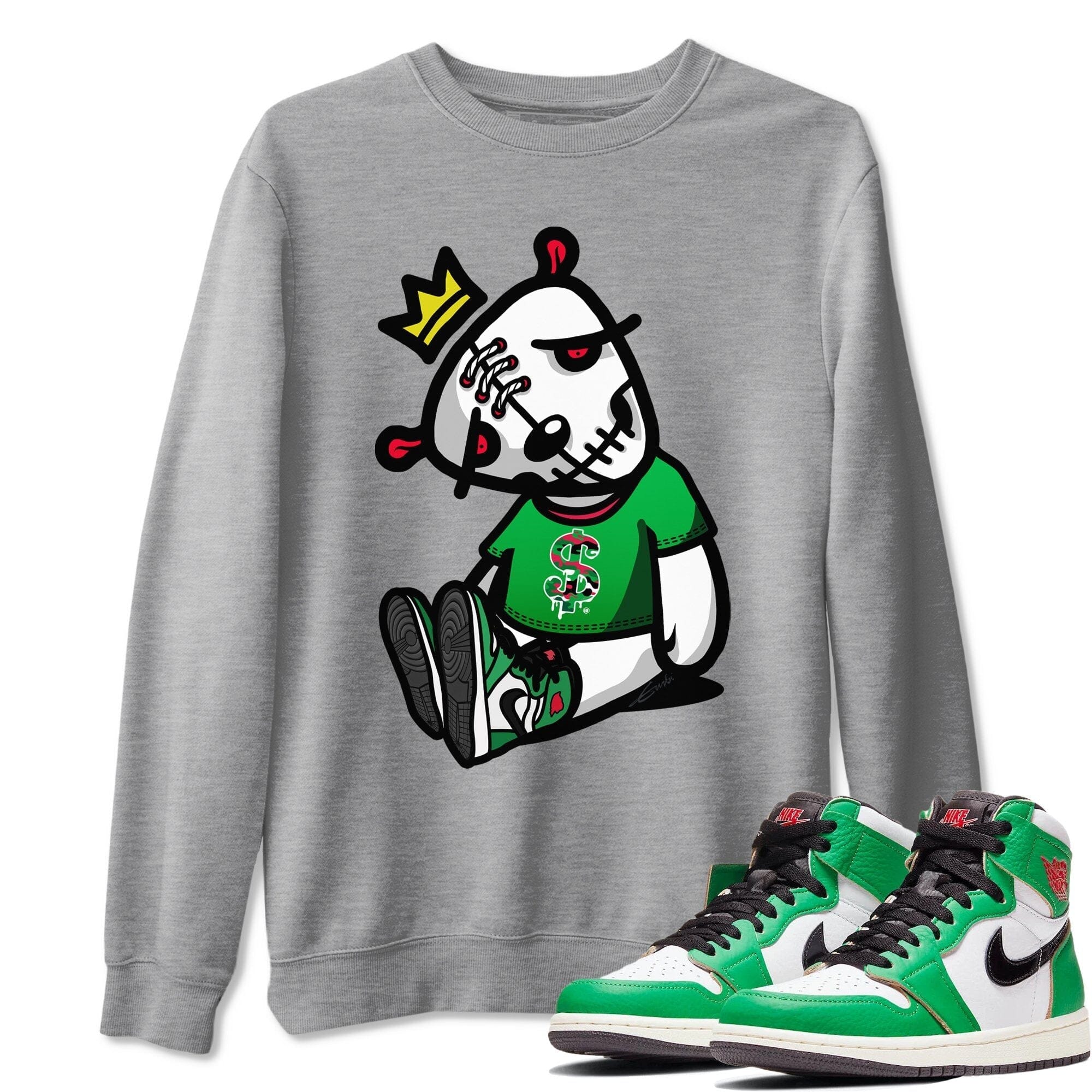 Jordan 1 Lucky Green Shirt To Match Jordans Dead Dolls Sneaker Tees Jordan 1 Lucky Green Drip Gear Zone Sneaker Matching Clothing Unisex Shirts