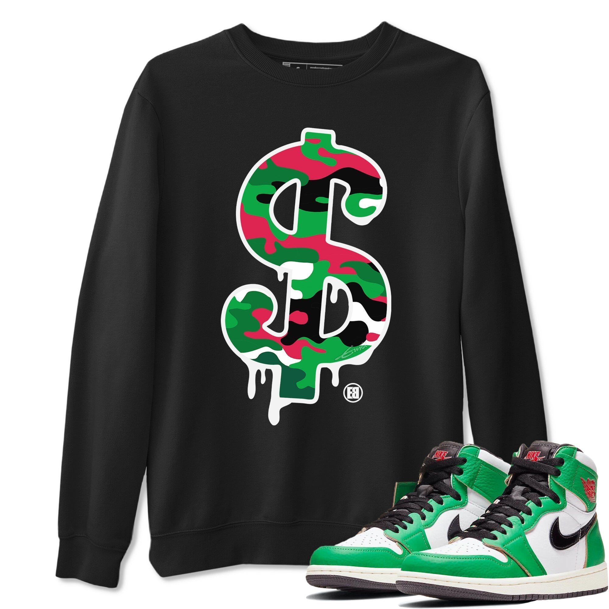 Jordan 1 Lucky Green Shirt To Match Jordans Dollar Camo Sneaker Tees Jordan 1 Lucky Green Drip Gear Zone Sneaker Matching Clothing Unisex Shirts
