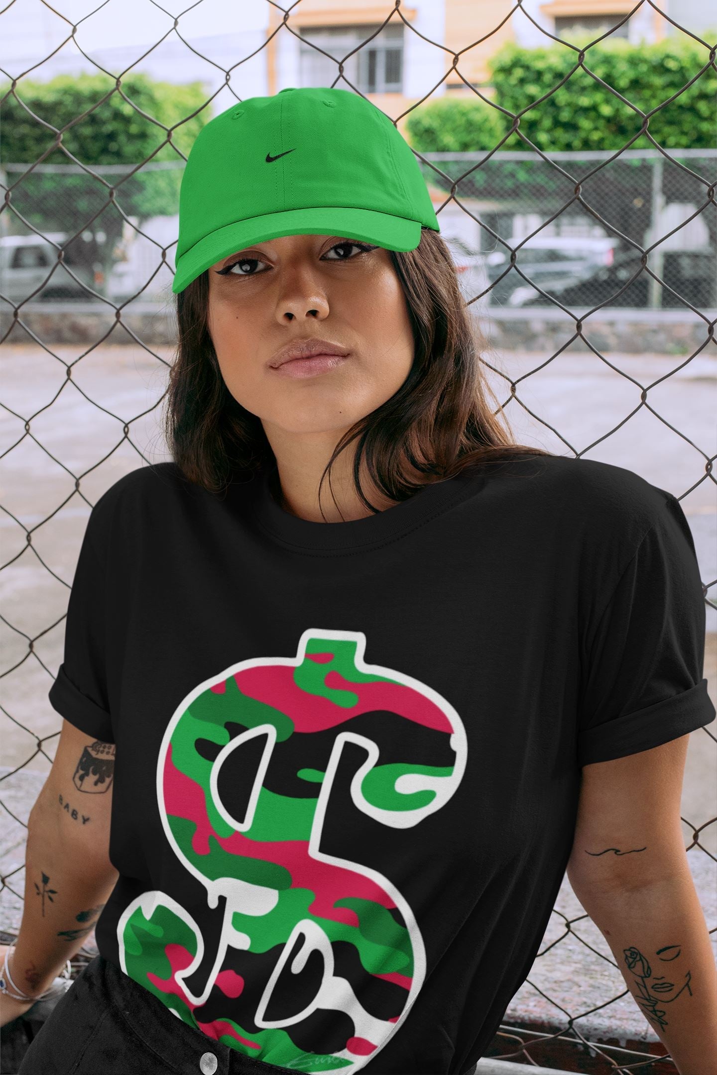 Jordan 1 Lucky Green Shirt To Match Jordans Dollar Camo Sneaker Tees Jordan 1 Lucky Green Drip Gear Zone Sneaker Matching Clothing Unisex Shirts