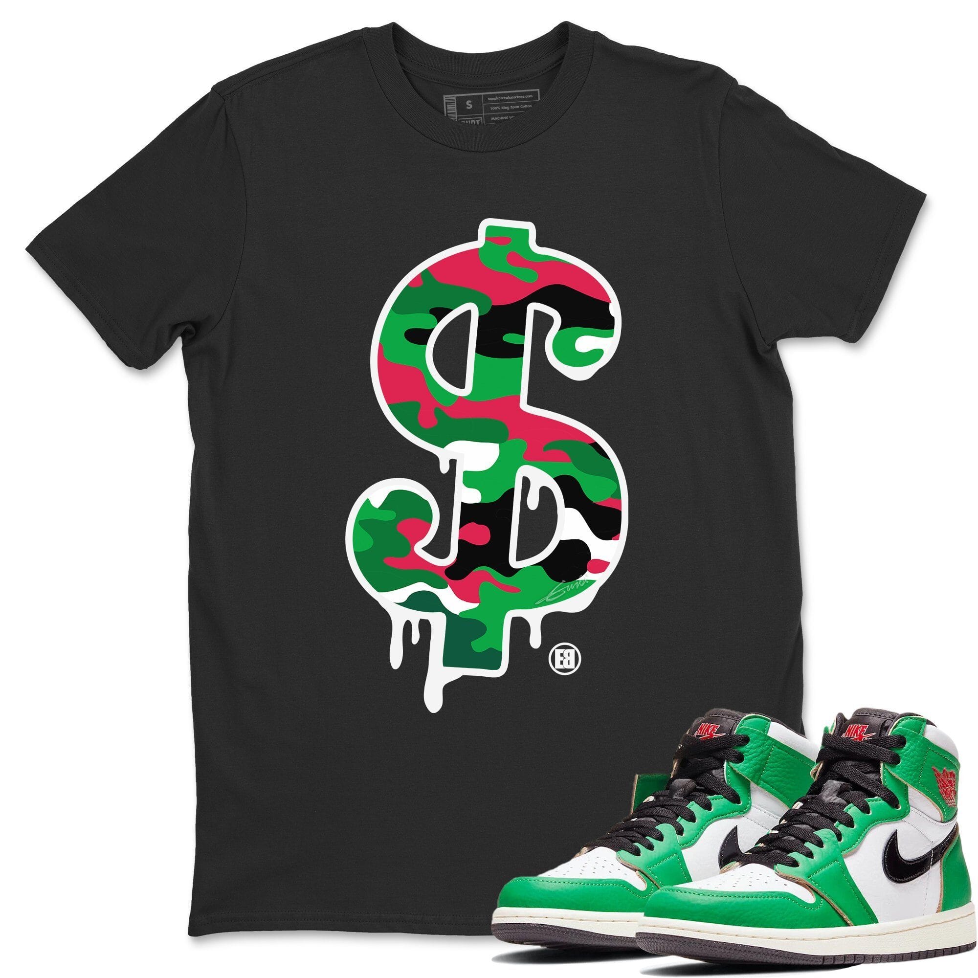 Jordan 1 Lucky Green Shirt To Match Jordans Dollar Camo Sneaker Tees Jordan 1 Lucky Green Drip Gear Zone Sneaker Matching Clothing Unisex Shirts