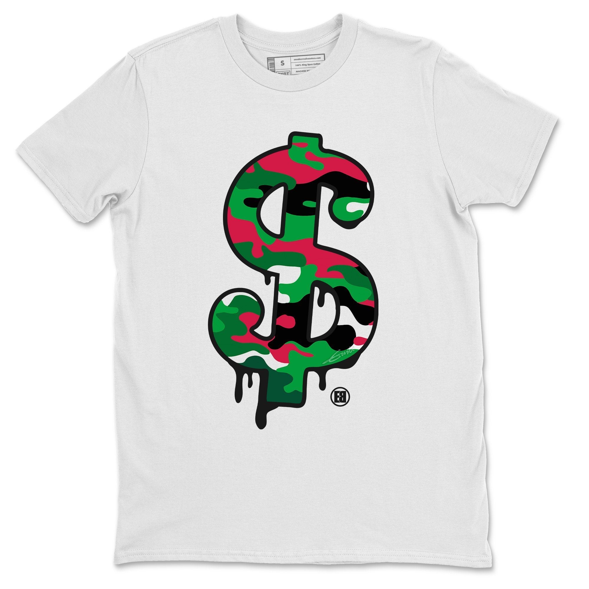 Jordan 1 Lucky Green Shirt To Match Jordans Dollar Camo Sneaker Tees Jordan 1 Lucky Green Drip Gear Zone Sneaker Matching Clothing Unisex Shirts