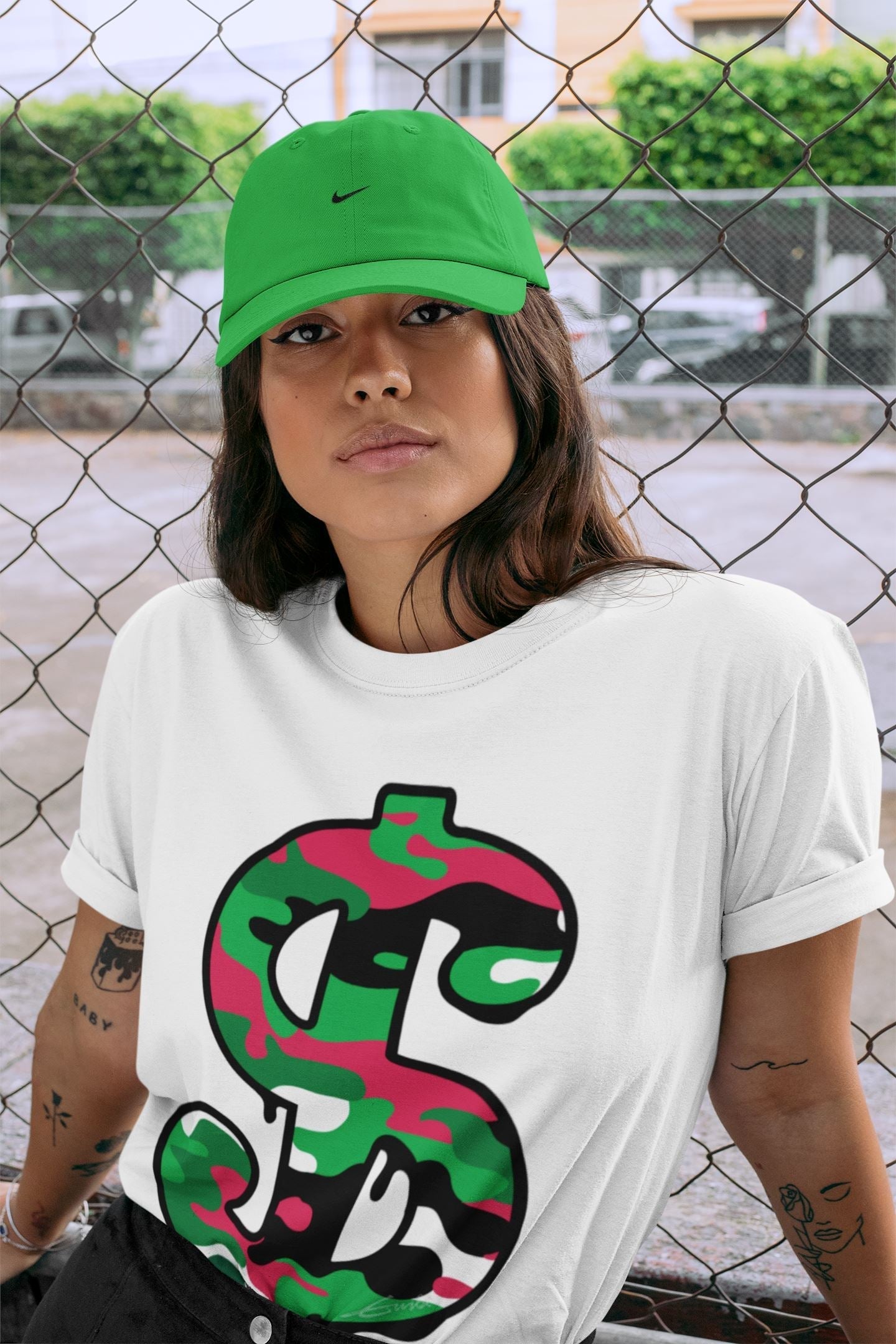 Jordan 1 Lucky Green Shirt To Match Jordans Dollar Camo Sneaker Tees Jordan 1 Lucky Green Drip Gear Zone Sneaker Matching Clothing Unisex Shirts