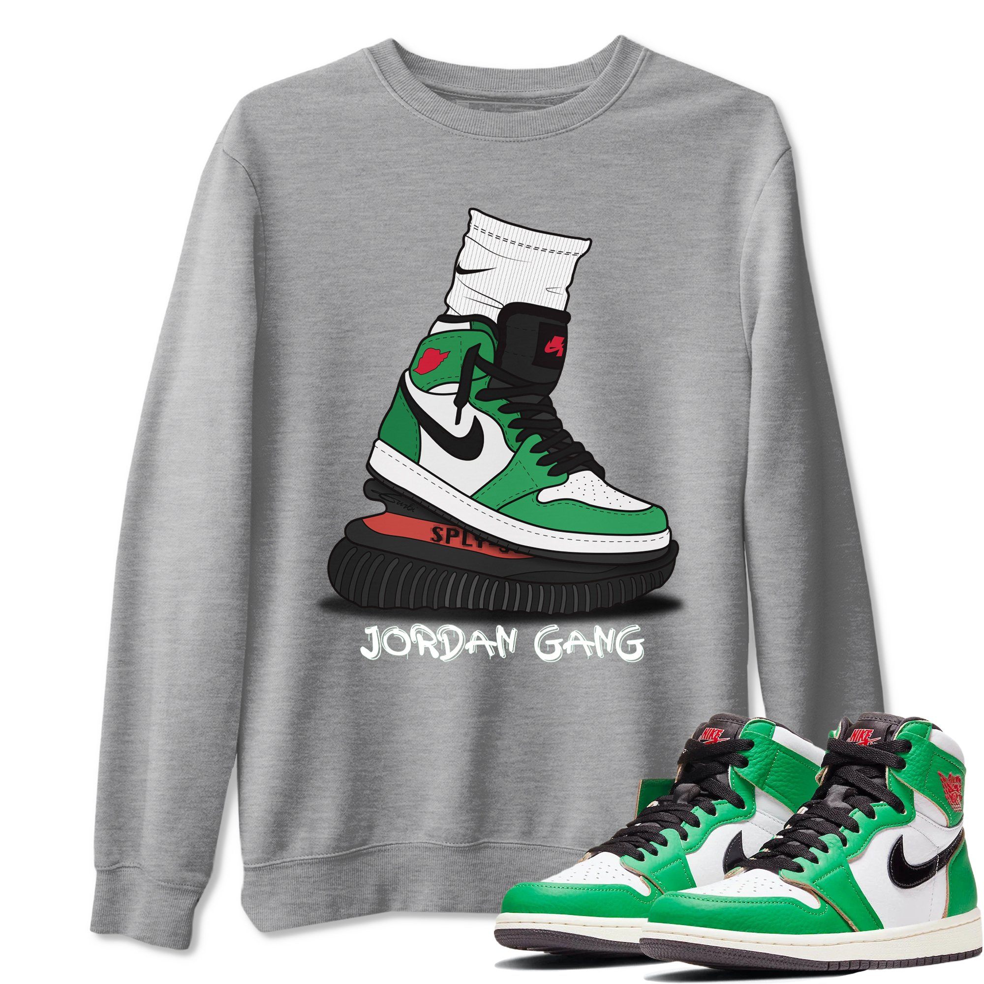 Jordan 1 Lucky Green Shirt To Match Jordans Jordan Gang Sneaker Tees Jordan 1 Lucky Green Drip Gear Zone Sneaker Matching Clothing Unisex Shirts