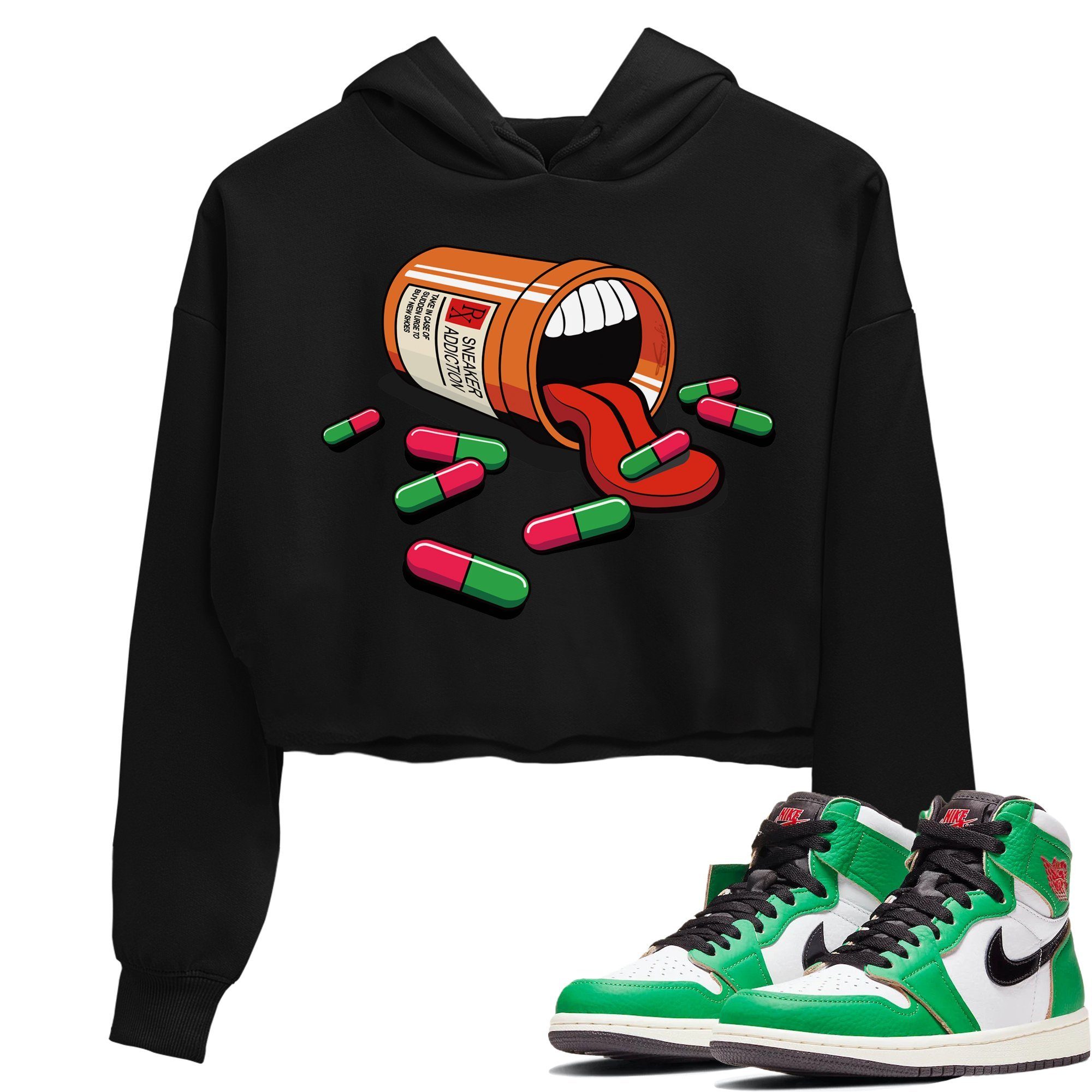 Jordan 1 Lucky Green Sneaker Matching T-Shirt Sneaker Addiction Sneaker Tees Jordan 1 Lucky Green Sneaker Release Tees Women's Shirts