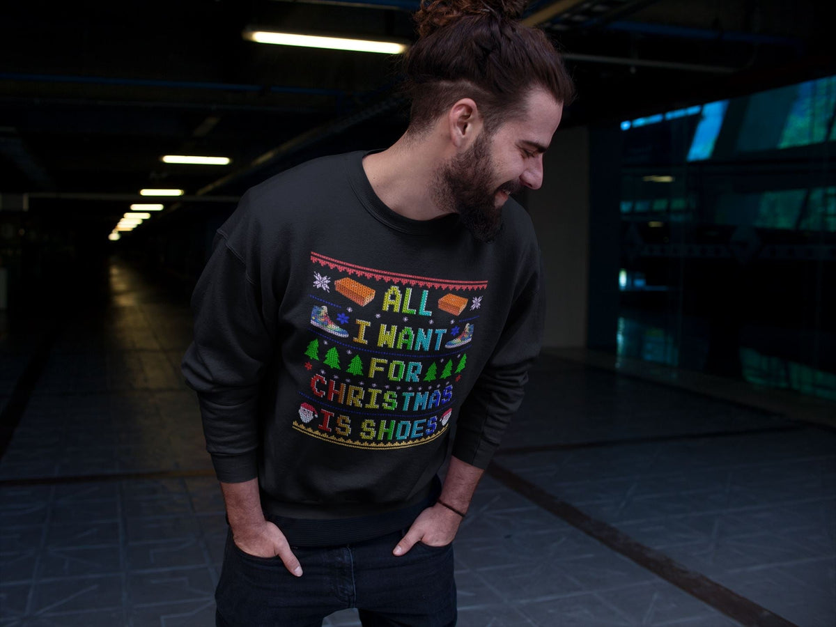 Jordan 1 J Balvin Sneaker Matching T-Shirt All I Want For Christmas Is Shoes Sneaker Tees Jordan 1 J Balvin Sneaker Release Tees Crew Neck Tees