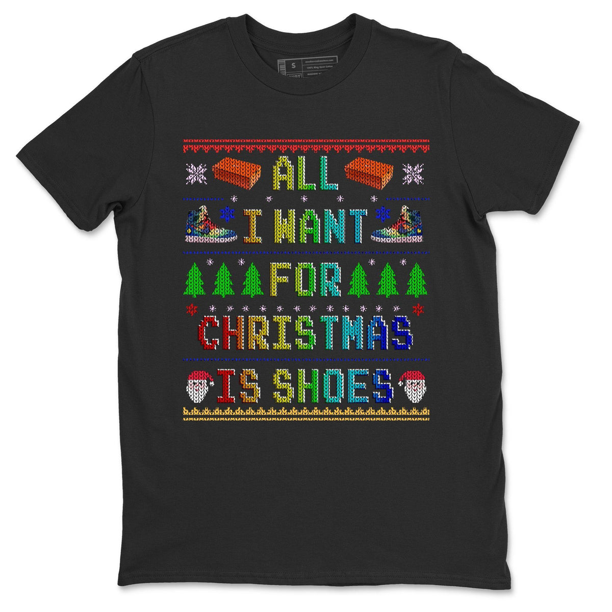 Jordan 1 J Balvin Sneaker Matching T-Shirt All I Want For Christmas Is Shoes Sneaker Tees Jordan 1 J Balvin Sneaker Release Tees Crew Neck Tees