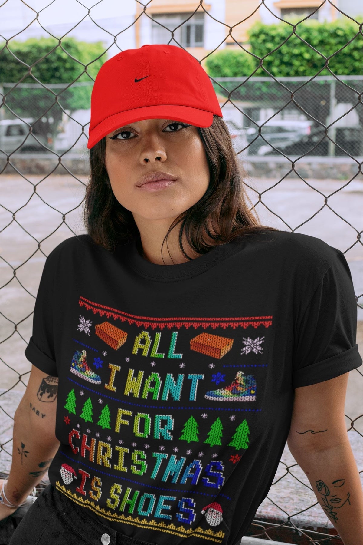 Jordan 1 J Balvin Sneaker Matching T-Shirt All I Want For Christmas Is Shoes Sneaker Tees Jordan 1 J Balvin Sneaker Release Tees Crew Neck Tees