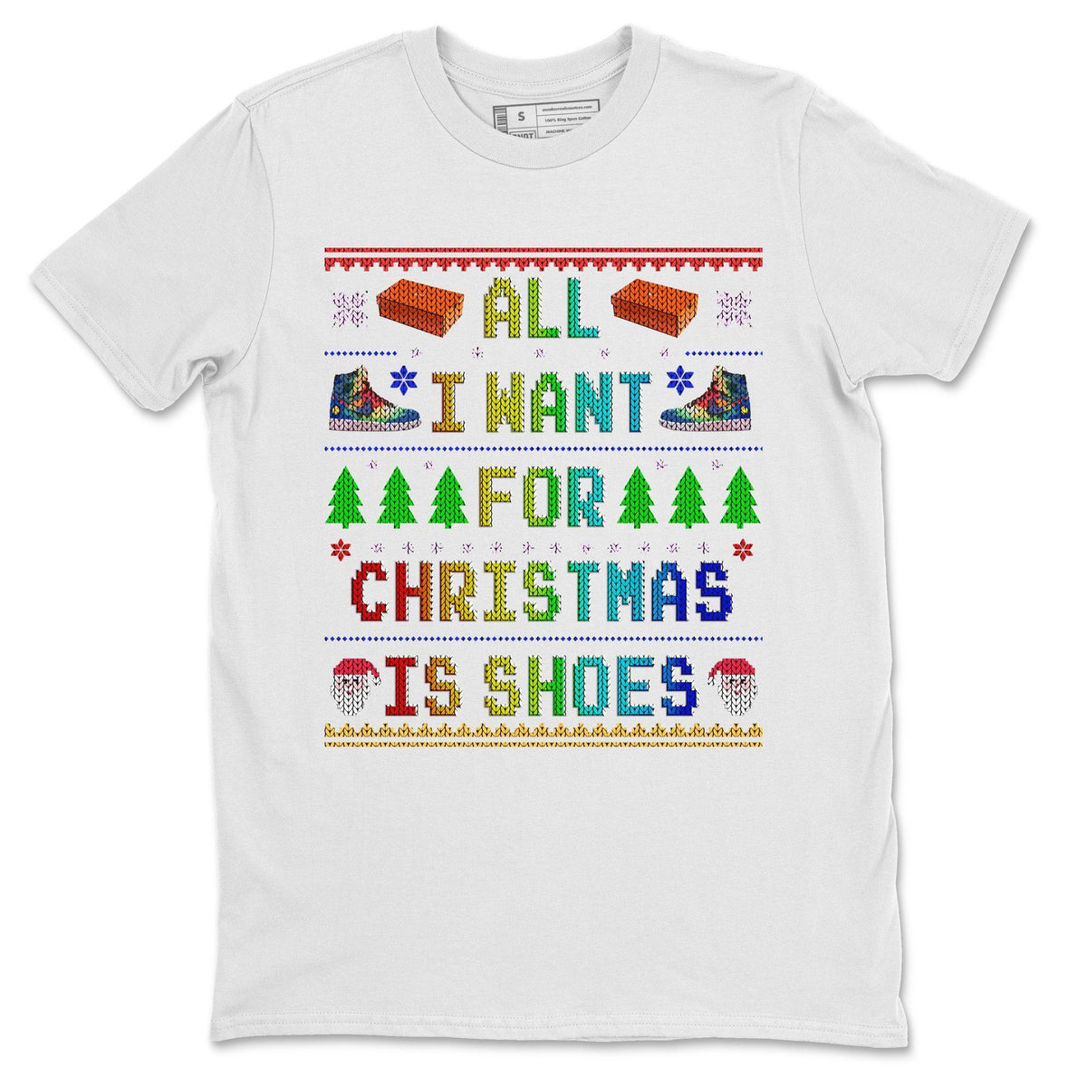 Jordan 1 J Balvin Sneaker Matching T-Shirt All I Want For Christmas Is Shoes Sneaker Tees Jordan 1 J Balvin Sneaker Release Tees Crew Neck Tees