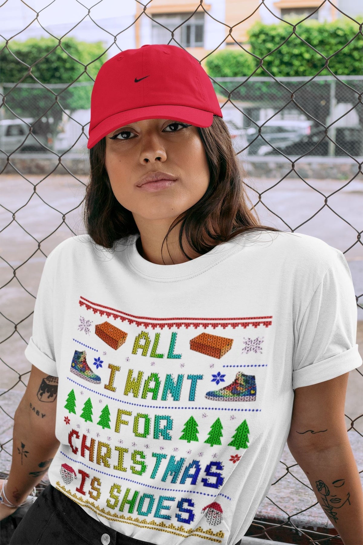 Jordan 1 J Balvin Sneaker Matching T-Shirt All I Want For Christmas Is Shoes Sneaker Tees Jordan 1 J Balvin Sneaker Release Tees Crew Neck Tees