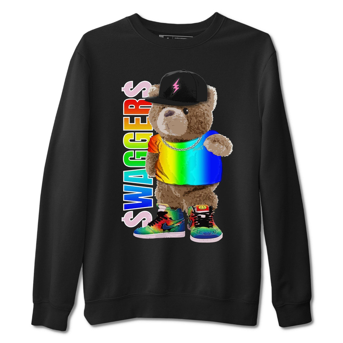 Jordan 1 J Balvin Sneaker Matching T-Shirt Bear Swaggers Sneaker Tees Jordan 1 J Balvin Sneaker Release Tees Crew Neck Tees