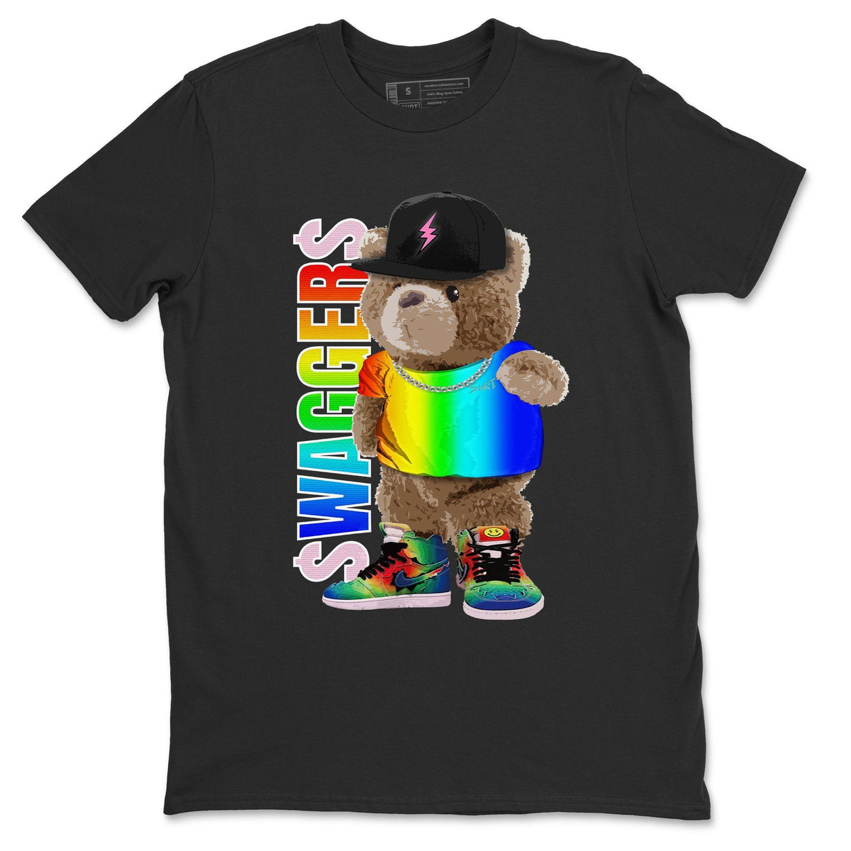 Jordan 1 J Balvin Sneaker Matching T-Shirt Bear Swaggers Sneaker Tees Jordan 1 J Balvin Sneaker Release Tees Crew Neck Tees