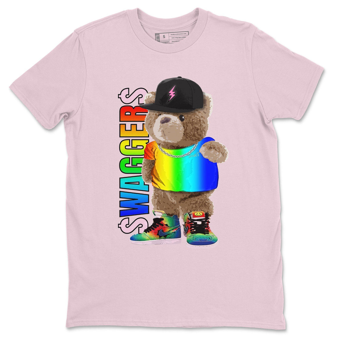Jordan 1 J Balvin Sneaker Matching T-Shirt Bear Swaggers Sneaker Tees Jordan 1 J Balvin Sneaker Release Tees Crew Neck Tees