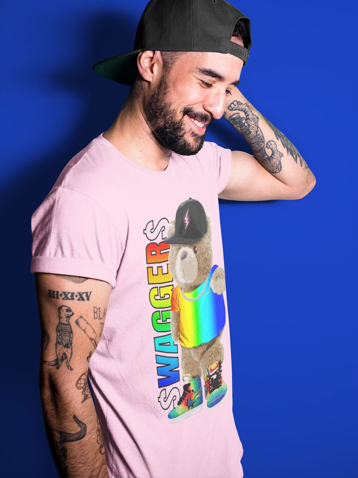 Jordan 1 J Balvin Sneaker Matching T-Shirt Bear Swaggers Sneaker Tees Jordan 1 J Balvin Sneaker Release Tees Crew Neck Tees
