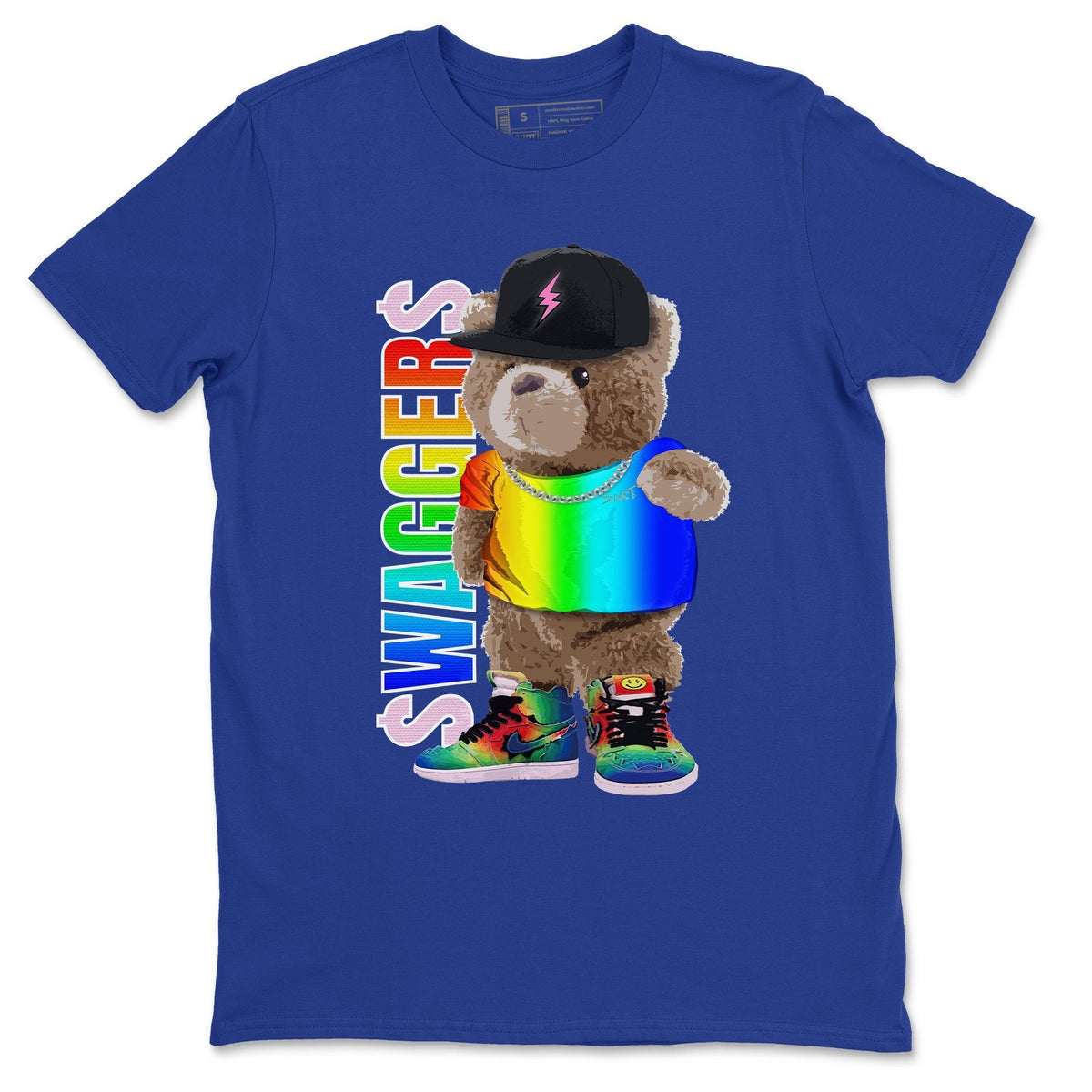 Jordan 1 J Balvin Sneaker Matching T-Shirt Bear Swaggers Sneaker Tees Jordan 1 J Balvin Sneaker Release Tees Crew Neck Tees