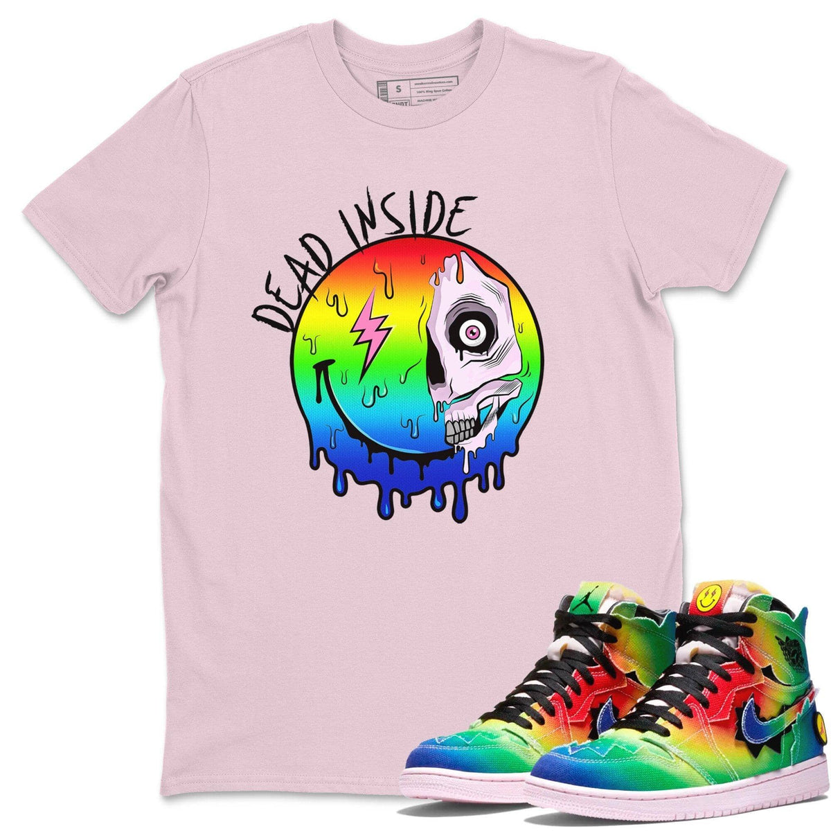Jordan 1 J Balvin Sneaker Matching T-Shirt Dead Inside Sneaker Tees Jordan 1 J Balvin Sneaker Release Tees Crew Neck Tees
