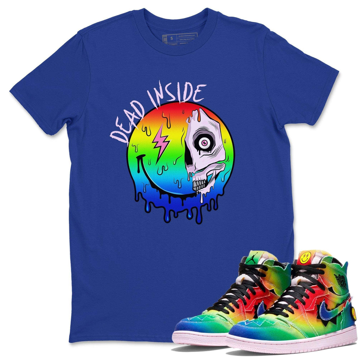 Jordan 1 J Balvin Sneaker Matching T-Shirt Dead Inside Sneaker Tees Jordan 1 J Balvin Sneaker Release Tees Crew Neck Tees