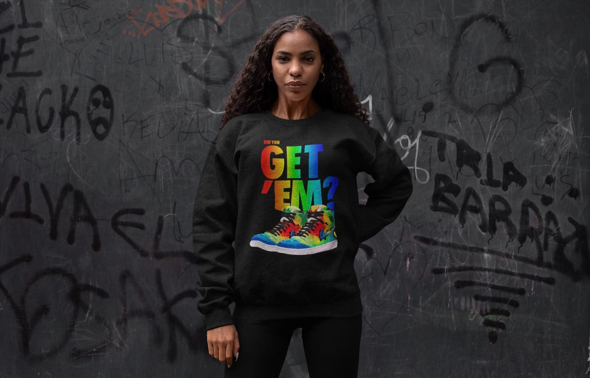 Jordan 1 J Balvin Sneaker Matching T-Shirt Did You Get Em SNRT Sneaker Tees Jordan 1 J Balvin Drip Gear Zone Crew Neck Tees