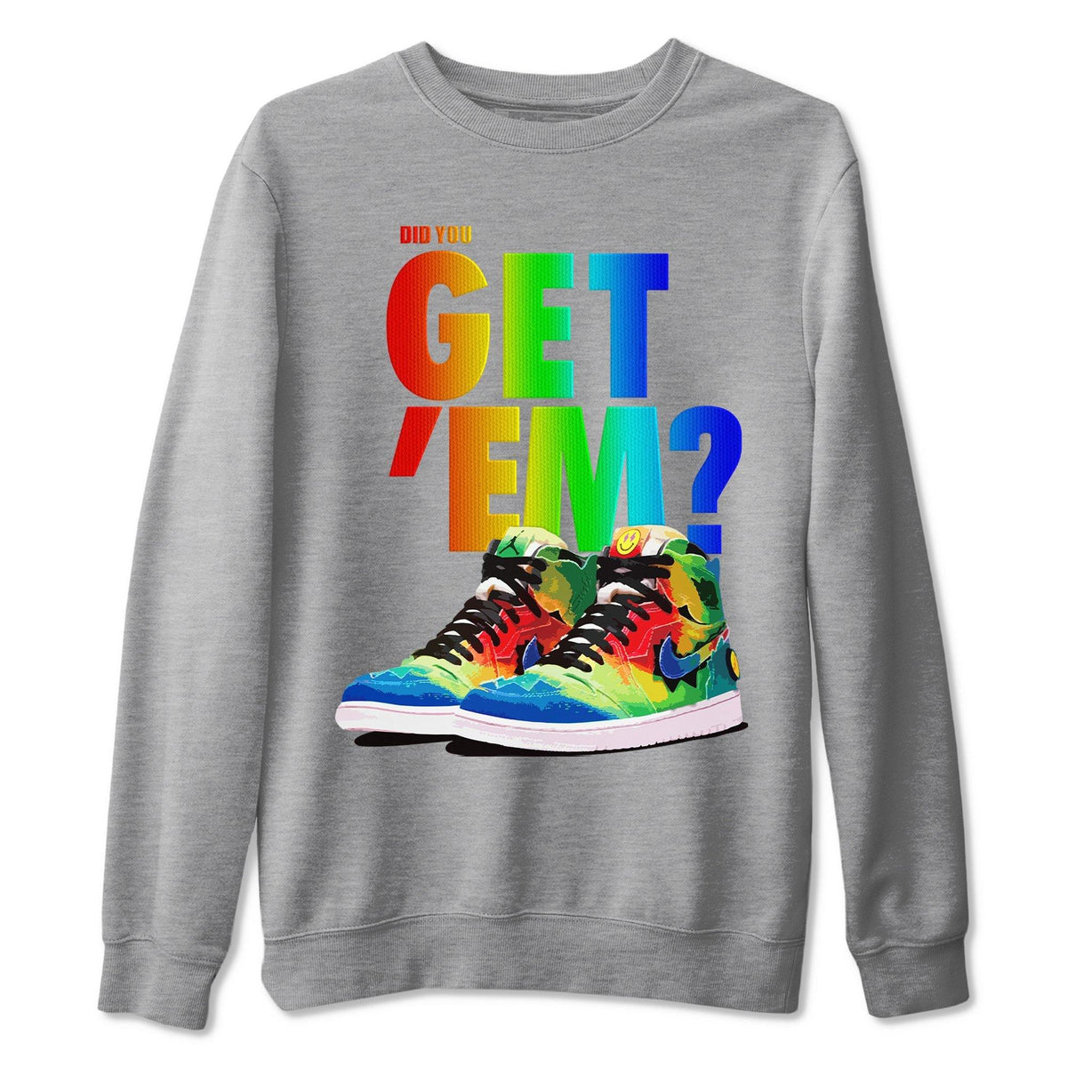 Jordan 1 J Balvin Sneaker Matching T-Shirt Did You Get Em SNRT Sneaker Tees Jordan 1 J Balvin Drip Gear Zone Crew Neck Tees